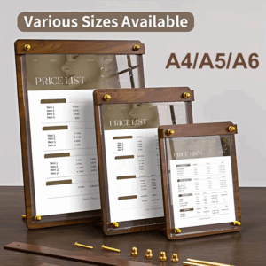 Clipboard Solid Walnut Wood Menu Board Solid Wood Display Board High-grade Coffee Price List MenuTable Top Display - Image 7