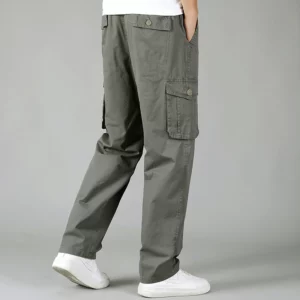 Men 2025 New Cotton Loose Casual Cargo Pants Men Fashion Solid Color Multi-Pocket Joggers Brand Trousers Men Large Size 6XL - Image 2