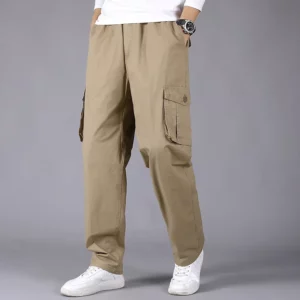 Men 2025 New Cotton Loose Casual Cargo Pants Men Fashion Solid Color Multi-Pocket Joggers Brand Trousers Men Large Size 6XL - Image 3