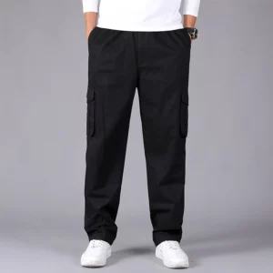 Men 2025 New Cotton Loose Casual Cargo Pants Men Fashion Solid Color Multi-Pocket Joggers Brand Trousers Men Large Size 6XL - Image 5
