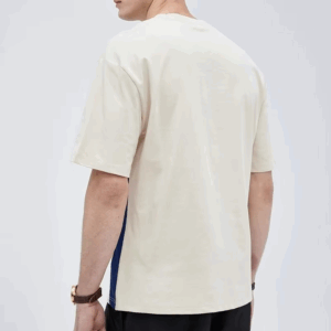 Summer Slim Casual Round Neck Short Sleeved T-shirt Men's Panelled Patchwork Pocket Embroidery Trendy Casual Versatile Loose Top - Image 4