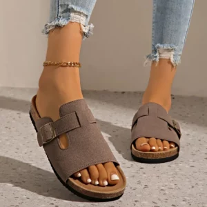 Retro Women's Cork Flat Sandals Summer Shoes 2025 Outdoor Minimalist Comfortable Slippers Casual Beach Women's Shoes Flip Flops - Image 6