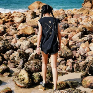 Nu-June Running Vest Unisex Undershirt Printed Training Fitness Tank Top Breathable Sweat Wicking Sleeveless Gym Vest Beach Top - Image 4