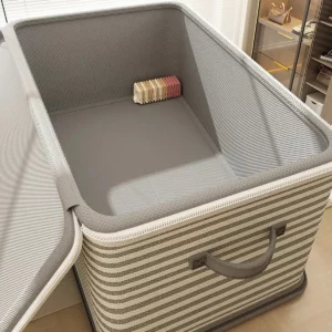 Large Capacity Fabric Storage Box with Zipper – Foldable Organizing Box & Basket for Clothes Blankets & Home Storage - Image 1