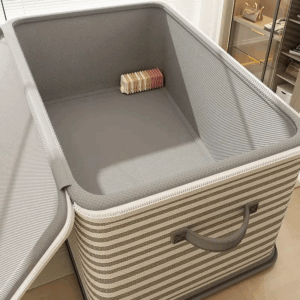 Large Capacity Fabric Storage Box with Zipper – Foldable Organizing Box & Basket for Clothes Blankets & Home Storage - Image 2