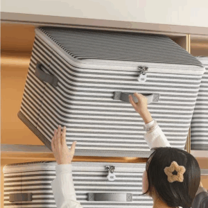Large Capacity Fabric Storage Box with Zipper – Foldable Organizing Box & Basket for Clothes Blankets & Home Storage - Image 6