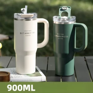 SITARAYURI 900ml Thermos Water Bottle Stainless Steel Coffee Cup Cold and Hot Double-layer Insulated Cup Tumbler Car Travel Mug - Image 1