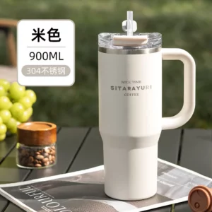 SITARAYURI 900ml Thermos Water Bottle Stainless Steel Coffee Cup Cold and Hot Double-layer Insulated Cup Tumbler Car Travel Mug - Image 6