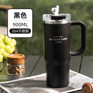 SITARAYURI 900ml Thermos Water Bottle Stainless Steel Coffee Cup Cold and Hot Double-layer Insulated Cup Tumbler Car Travel Mug - Image 5