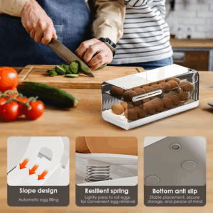 Refrigerator Egg Storage Box Automatic Scrolling Egg Holder Household Large Capacity Kitchen Dedicated Roll Off Egg Storage Rack - Image 2