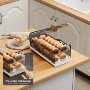 Refrigerator Egg Storage Box Automatic Scrolling Egg Holder Household Large Capacity Kitchen Dedicated Roll Off Egg Storage Rack - Image 4