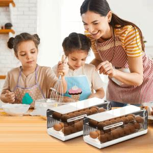 Refrigerator Egg Storage Box Automatic Scrolling Egg Holder Household Large Capacity Kitchen Dedicated Roll Off Egg Storage Rack - Image 5