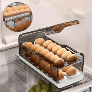 Refrigerator Egg Storage Box Automatic Scrolling Egg Holder Household Large Capacity Kitchen Dedicated Roll Off Egg Storage Rack - Image 7