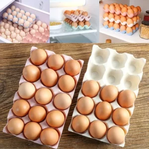 Multi Layer Stackable Egg Tray 15 Grid Egg Storage Tray Plastic Egg Box with Lid Refrigerator Storage Tray Home Kitchen Egg Box - Image 4