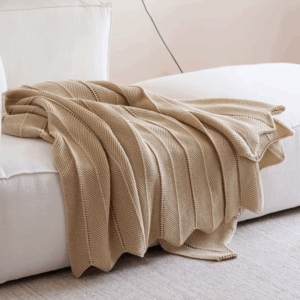 Brown Ivory Knitted Blanket Cotton Bedspread Cobertor Retro Simple Yellow Throw Sofa Bedding Home Decorations 130x180 - Image 2