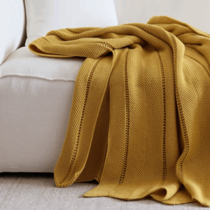 Brown Ivory Knitted Blanket Cotton Bedspread Cobertor Retro Simple Yellow Throw Sofa Bedding Home Decorations 130x180 - Image 6