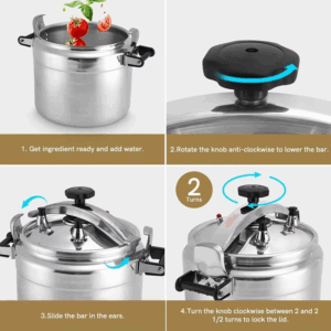 Aluminum 3L/4L/5L/7L Capacity Pressure Cooker Only for Gas Safe Explosion Proof Pressure Canner with Easy Lock Lid - Image 3