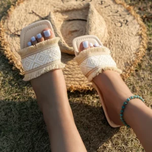 Ladies Shoes 2025 Plus Size Women's Slippers Hot Sale Modern Slippers Women Tassel Mixed Colors Square Toe Low Heel Shoes Women - Image 4