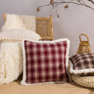 Christmas Plaid Throw Pillowcase Cojines Retro Nostalgic Pillow Cover Decoration Living Room Bedroom Sofa Cushion Cover 45x45cm - Image 3