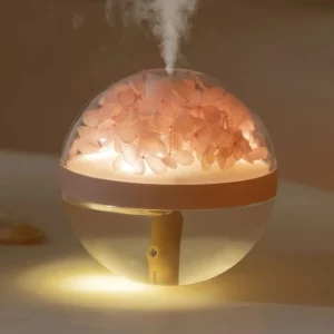 Portable Wireless Air Humidifier Eternal Flower 270ML Cool Mist Maker with Warm White Lamp USB Rechargeable Ultrasonic Nebulizer - Image 2