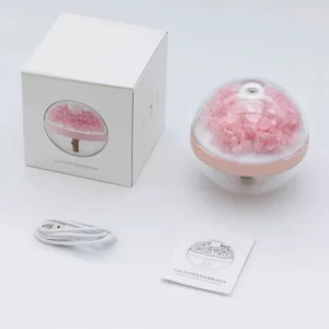 Portable Wireless Air Humidifier Eternal Flower 270ML Cool Mist Maker with Warm White Lamp USB Rechargeable Ultrasonic Nebulizer - Image 6