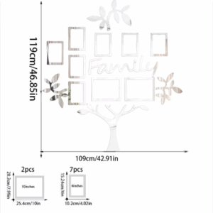 3D Family Tree Frame Collage Pictures Collage Photo Wall Acrylic Self-adhesive Tree Collage For Living Room DIY Art Home Decor - Image 2