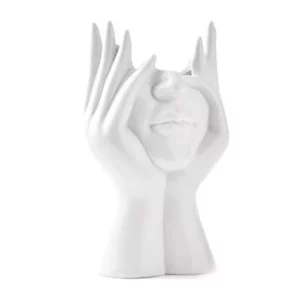 Premium Ceramic Face Vases, White Flower Vases for Decor, Modern Decorative Vase Centerpiece for Table Shelf Living Room - Image 4