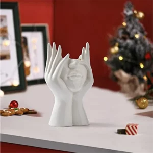 Premium Ceramic Face Vases, White Flower Vases for Decor, Modern Decorative Vase Centerpiece for Table Shelf Living Room - Image 5