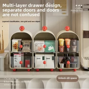 Desktop Coffee Organizer Corner Tea Bag Storage Box Drawer Sle Office Tea Water Room Table Storage Rack Capsule Coffee Organizer - Image 3