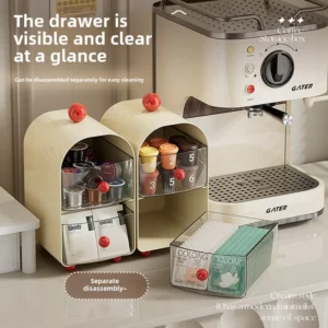 Desktop Coffee Organizer Corner Tea Bag Storage Box Drawer Sle Office Tea Water Room Table Storage Rack Capsule Coffee Organizer - Image 5
