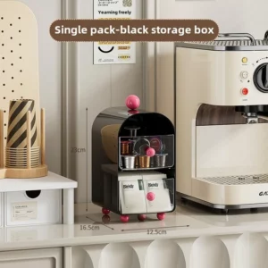 Desktop Coffee Organizer Corner Tea Bag Storage Box Drawer Sle Office Tea Water Room Table Storage Rack Capsule Coffee Organizer - Image 6