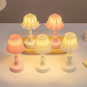 1:12 Dollhouse Miniature Flower Bud Table Lamp Night Light Furniture Home Model Decor Toy Doll House Accessories - Image 5