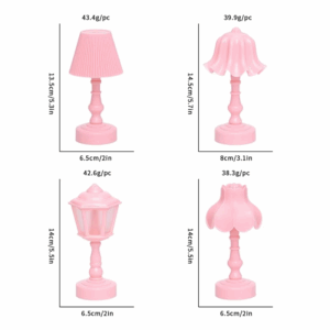 1:12 Dollhouse Miniature Flower Bud Table Lamp Night Light Furniture Home Model Decor Toy Doll House Accessories - Image 6