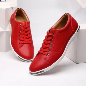 Men Size38-48 Casual Breathable White Sneaker Leather Driving Walking Shoes for Male Skate Comfortable Stylish for Everyday Wear - Image 1