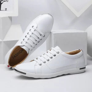 Men Size38-48 Casual Breathable White Sneaker Leather Driving Walking Shoes for Male Skate Comfortable Stylish for Everyday Wear - Image 2