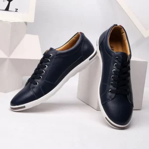 Men Size38-48 Casual Breathable White Sneaker Leather Driving Walking Shoes for Male Skate Comfortable Stylish for Everyday Wear - Image 3