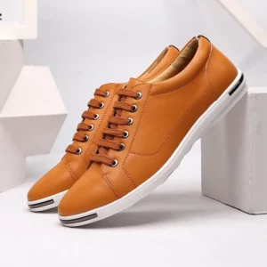 Men Size38-48 Casual Breathable White Sneaker Leather Driving Walking Shoes for Male Skate Comfortable Stylish for Everyday Wear - Image 4