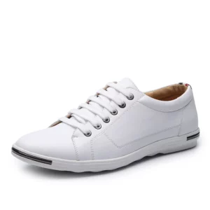 Men Size38-48 Casual Breathable White Sneaker Leather Driving Walking Shoes for Male Skate Comfortable Stylish for Everyday Wear - Image 5