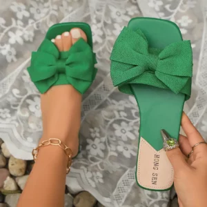 Women Flats Slippers Flat Casual Beach Slippers Summer Fashion Bow Tie Sandals Lightweight Outdoor Shoes for Women Slides Women - Image 1