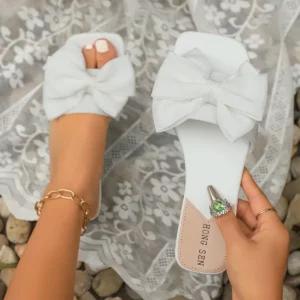 Women Flats Slippers Flat Casual Beach Slippers Summer Fashion Bow Tie Sandals Lightweight Outdoor Shoes for Women Slides Women - Image 3