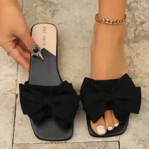 Women Flats Slippers Flat Casual Beach Slippers Summer Fashion Bow Tie Sandals Lightweight Outdoor Shoes for Women Slides Women - Image 6