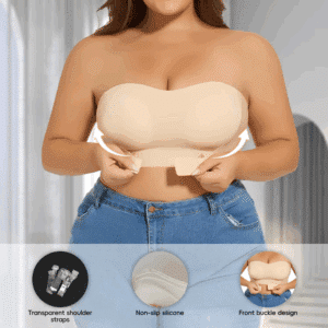 Women Strapless Padded Bra Seamless Front Button Cross Bandage Bras Comfortable Smooth Plus Size Lingerie for Women - Image 4