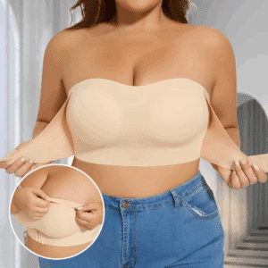 Women Strapless Padded Bra Seamless Front Button Cross Bandage Bras Comfortable Smooth Plus Size Lingerie for Women - Image 7