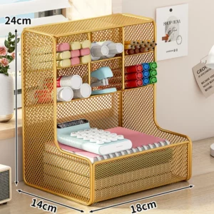 1 Piece Desktop Storage Rack, Multifunctional Stationery Storage Box, Office Supplies Storage Rack, Office Desk Accessories - Image 5