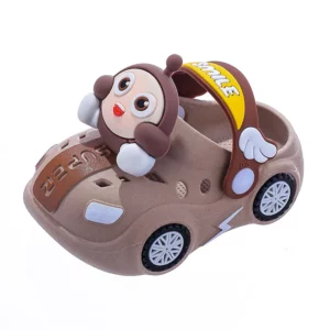 Children's Flashing Light Hole Shoes, Anti Slip Soft Soled Toe Cap Slippers, Cartoon Car Illuminated Slippers for Boys and Girls - Image 6