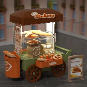 Cute Dessert Stand Ice Cream Truck Toy Colorful DIY Mini Bread Truck Mini Luminous Children's Food Stand Truck Toy Doll House - Image 2
