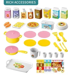 Mini Kitchen Counter Play Set DIY Simulated Cooking Food Tableware Play House Role Play Pretend Game Toy Gift Kid Boy Children - Image 3