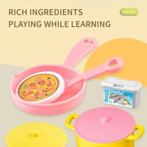 Mini Kitchen Counter Play Set DIY Simulated Cooking Food Tableware Play House Role Play Pretend Game Toy Gift Kid Boy Children - Image 5