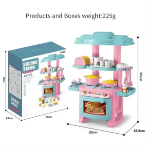 Mini Kitchen Counter Play Set DIY Simulated Cooking Food Tableware Play House Role Play Pretend Game Toy Gift Kid Boy Children - Image 6