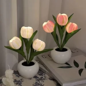 Touch Control Sunflower Bedside Lamp - Dimmable USB Desk Lamp Night Light, Warm Light for Bedroom Decor - Image 2